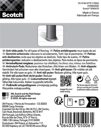 Podkładki przylepne SCOTCH Anti Slide, okrągłe, 35mm, 4 szt., miodowe