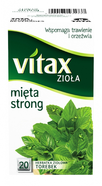 Herbata VITAX, ziołowa, mięta strong, 20 torebek