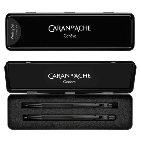 Zestaw długopis 849 i ołówek 844 CARAN D'ACHE Black Code, w etui, czarny
