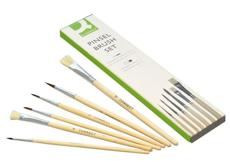 Pędzelki Q-CONNECT, w kartoniku, 6szt.