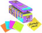 Karteczki samoprzylepne POST-IT® Super Sticky (654-SS-VP24COL), 76x76mm, 24x90 kart., mix kolorów, 3 Karteczki GRATIS