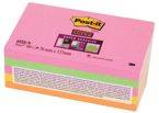 Karteczki samoprzylepne POST-IT® Super Sticky (655S-N), 127x76mm, 5x90 kartek, neonowe