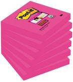 Karteczki samoprzylepne POST-IT® Super sticky, (654-6SS-PNK), 76x76mm, 1x90 kart., fuksja