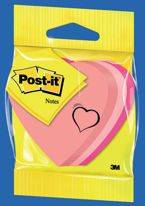 Kostka samoprzylepna POST-IT® (2007H), 1x225 kart., w kształcie serduszka