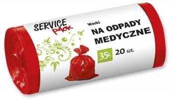 Worki na odpady medyczne STELLA, LDPE, 35 l, 20 szt.