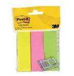 Zakładki indeksujące POST-IT® (671/3), papier, 25x76mm, 3x100 kart., mix kolorów