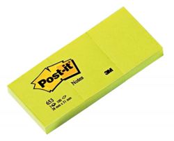 Bloczek samoprzylepny POST-IT® (653), 38x51mm, 3x100 kart., żółty