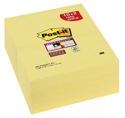 Karteczki samoprzylepne POST-IT® Super Sticky (655-P6SSCY-EU), 127x76xmm, 5+1x90 kart., żółte, 1 bloczek GRATIS