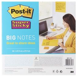 Karteczki samoprzylepne POST-IT® Super Sticky Big Notes (BN11 -EU), 280x280mm,1x30 kart., żółte