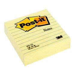 Karteczki samoprzylepne POST-IT® w linie (675-YL), 100x100mm, 1x300 kart., żółte