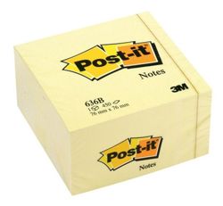 Kostka samoprzylepna POST-IT® (636B), 76x76mm, 1x450 kart., żółta