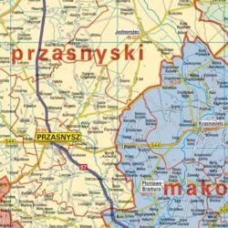 Mapa magnetyczna Województwa Mazowieckiego 125x135cm 1:225 tys.