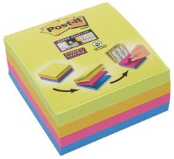 Multi kostka samoprzylepna POST-IT® Super Sticky (2014-SC-BYFG),76x76mm, 4x75 kart., mix kolorów