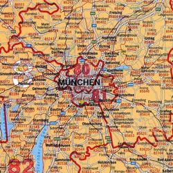 Niemcy. Mapa ścienna Niemiec kodowa 1:700 tys. 96x126cm