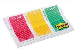 Zakładki indeksujące POST-IT® (682-TODO), PP, 23,8x43,2mm, 3x20 kart., mix kolorów